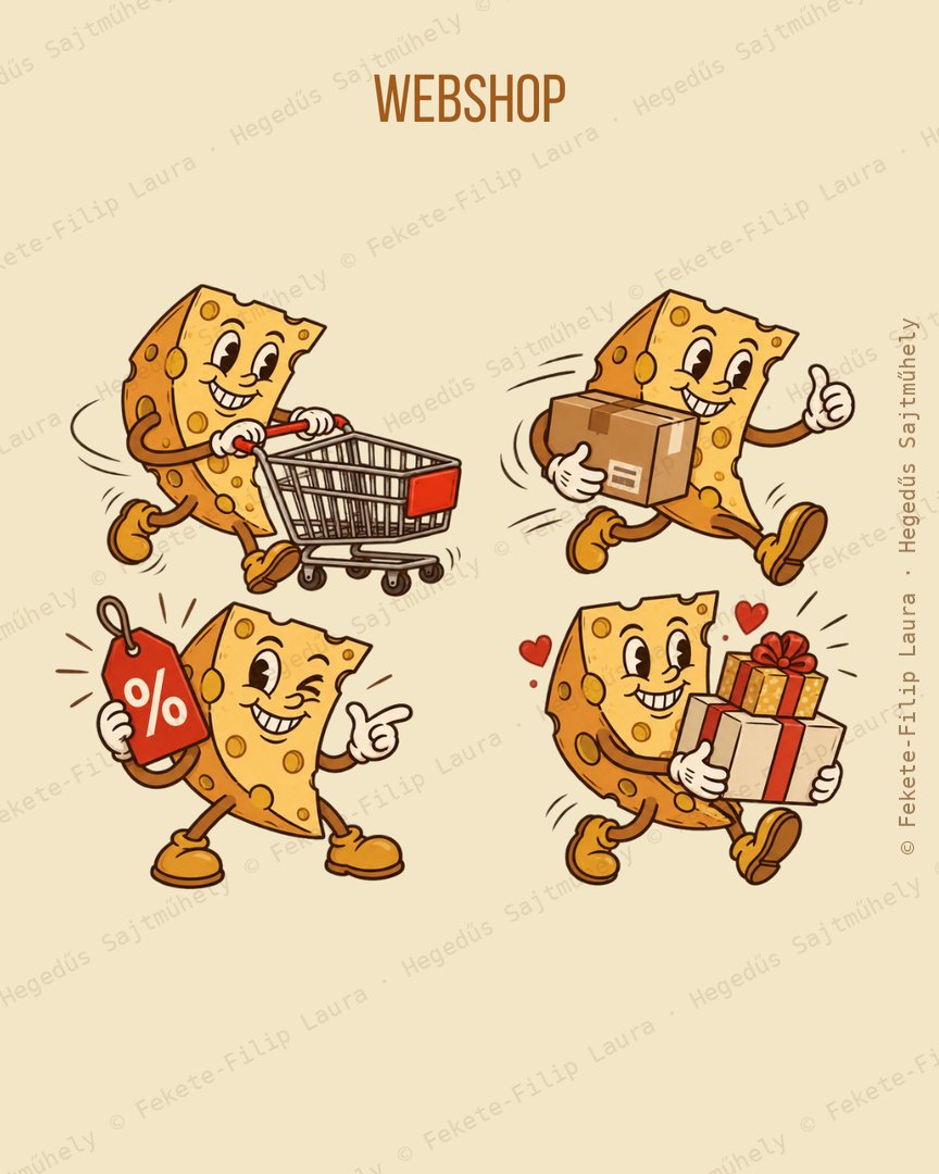 Mascot pose set: Webshop
